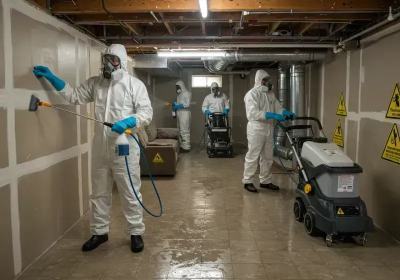 Basement Moisture Removal and Structural Drying process in Coaling, AL